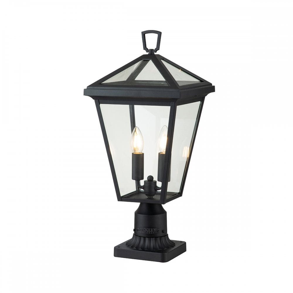 Alford Place Medium Pedestal Lantern In Museum Black Finish QN-ALFORD-PLACE3-M-MB