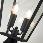Alford Place Medium Pedestal Lantern In Museum Black Finish QN-ALFORD-PLACE3-M-MB