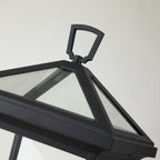 Alford Place Medium Pedestal Lantern In Museum Black Finish QN-ALFORD-PLACE3-M-MB