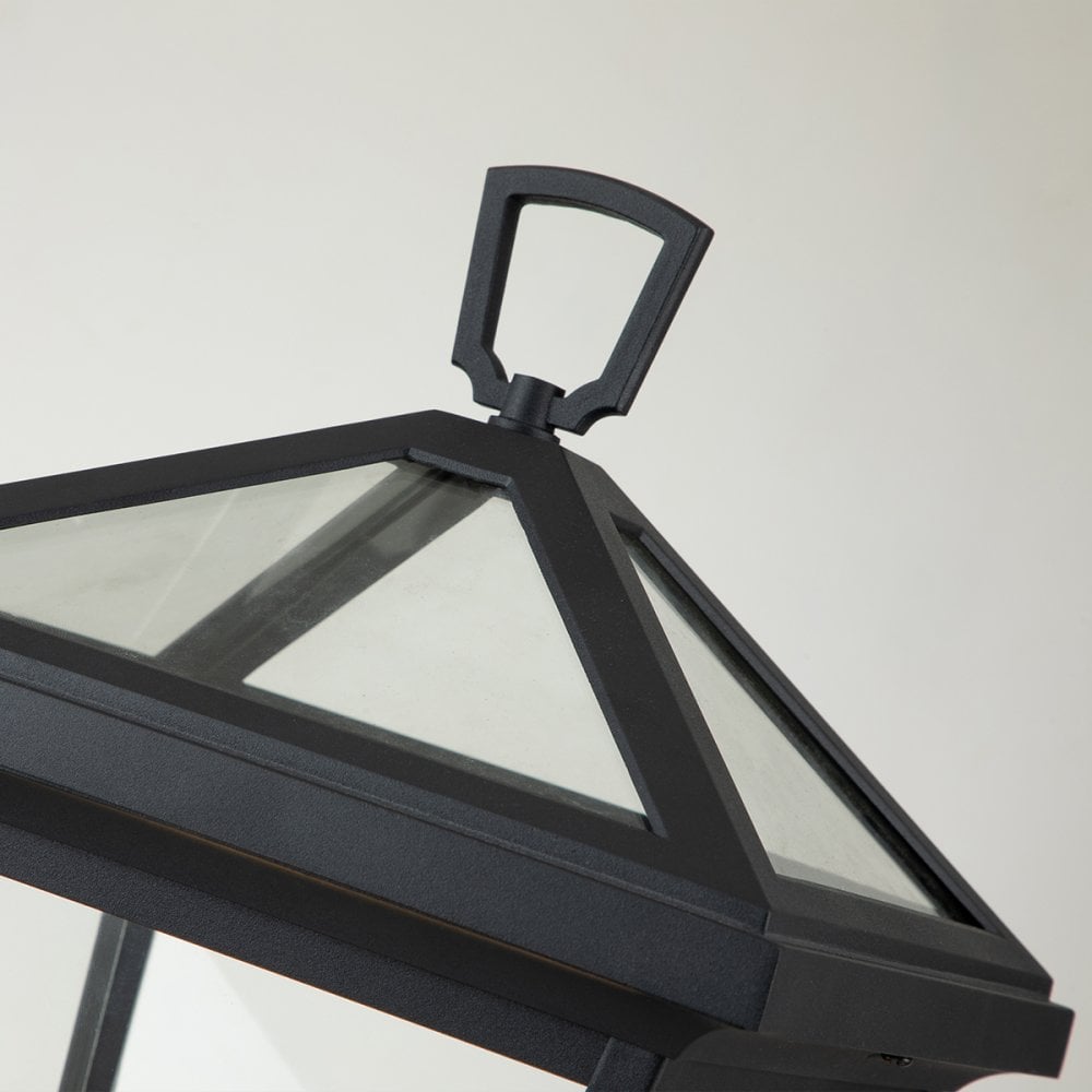 Alford Place Medium Pedestal Lantern In Museum Black Finish QN-ALFORD-PLACE3-M-MB