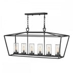 Alford Place Indoor or Outdoor Linear Ceiling Pendant Light QN-ALFORD-PLACE-6P-MB