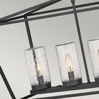 Alford Place Indoor or Outdoor Linear Ceiling Pendant Light QN-ALFORD-PLACE-6P-MB