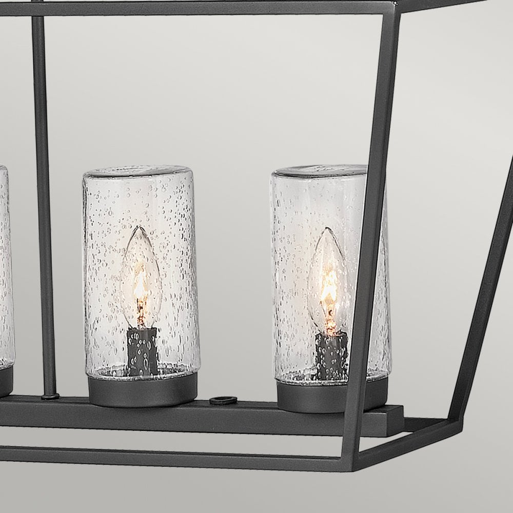 Alford Place Indoor or Outdoor Linear Ceiling Pendant Light QN-ALFORD-PLACE-6P-MB