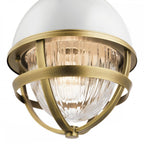 Tollis Mini Ceiling Pendant In Natural Brass And White Finish QN-TOLLIS-MP-NBR