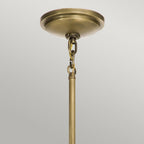 Tollis Mini Ceiling Pendant In Natural Brass And White Finish QN-TOLLIS-MP-NBR