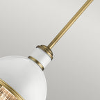 Tollis Mini Ceiling Pendant In Natural Brass And White Finish QN-TOLLIS-MP-NBR