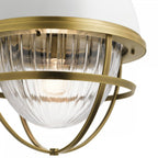 Tollis Ceiling Pendant In Natural Brass And White Finish QN-TOLLIS-P-NBR