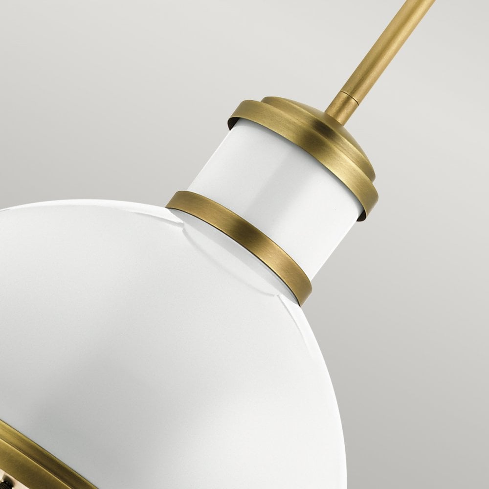 Tollis Ceiling Pendant In Natural Brass And White Finish QN-TOLLIS-P-NBR