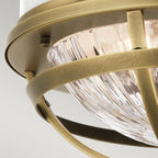 Tollis Flush Ceiling Light In Natural Brass And White Finish QN-TOLLIS-F-NBR