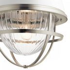 Tollis Ceiling Pendant Light In Brushed Nickel And White Finish QN-TOLLIS-P-BN