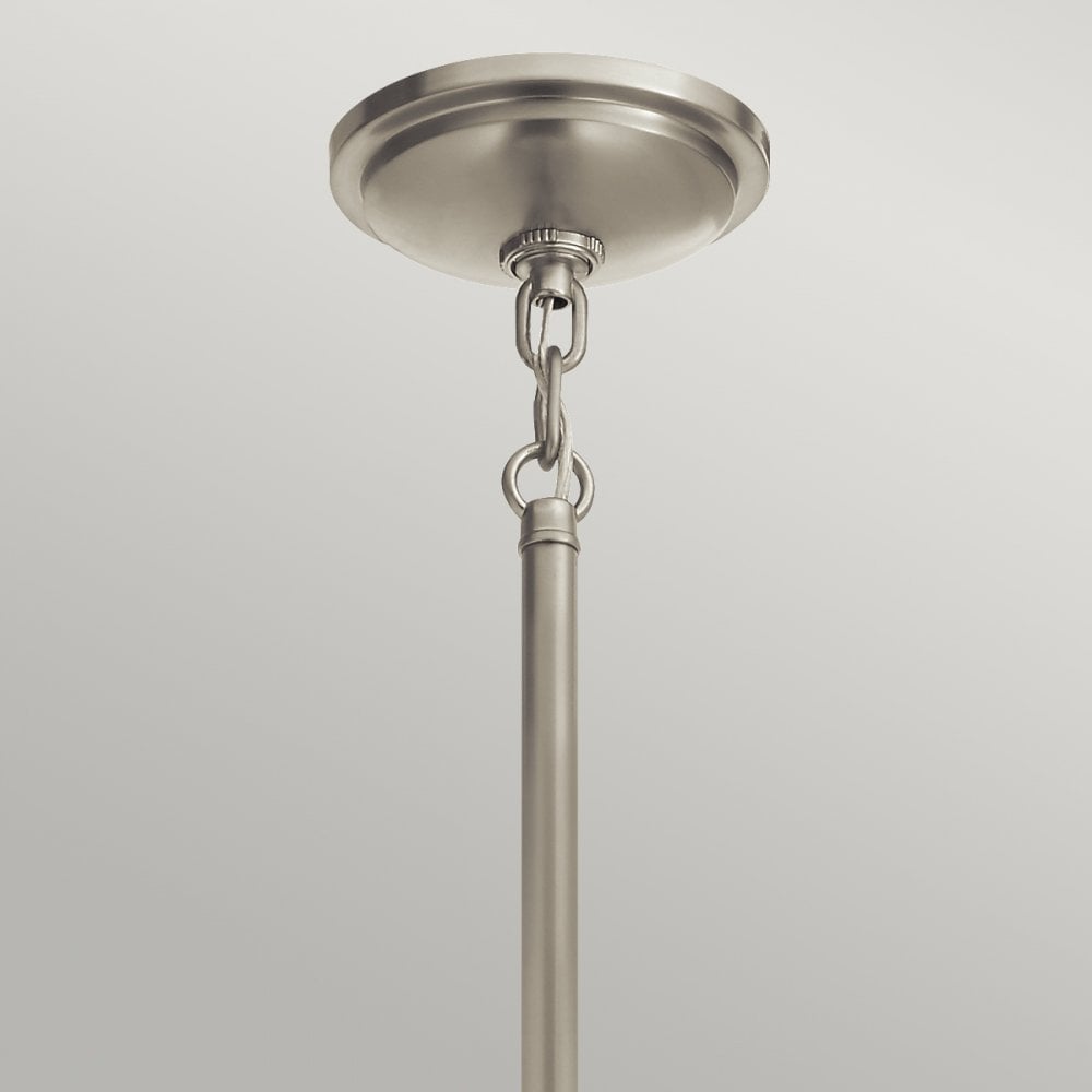 Tollis Ceiling Pendant Light In Brushed Nickel And White Finish QN-TOLLIS-P-BN