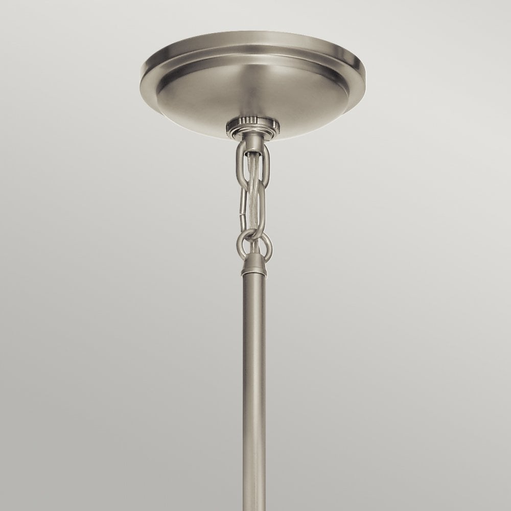 Tollis Mini Ceiling Pendant Light In Brushed Nickel And White Finish QN-TOLLIS-MP-BN