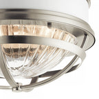 Tollis Flush Ceiling Light In Brushed Nickel And White Finish QN-TOLLIS-F-BN