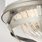 Tollis Flush Ceiling Light In Brushed Nickel And White Finish QN-TOLLIS-F-BN