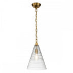 Elmore Ceiling Pendant In Burnished Brass With Clear Candy Glass QN-ELMORE-P-BBS