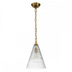 Elmore Ceiling Pendant In Burnished Brass With Clear Candy Glass QN-ELMORE-P-BBS