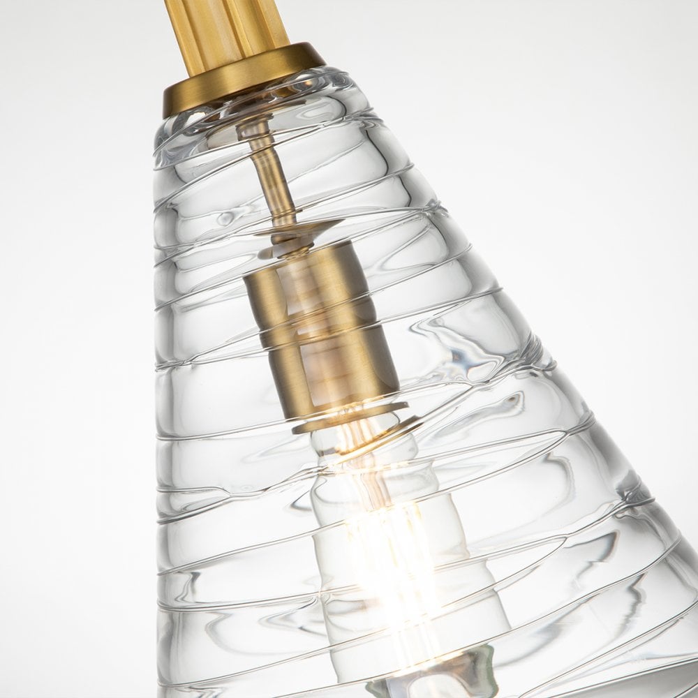 Elmore Ceiling Pendant In Burnished Brass With Clear Candy Glass QN-ELMORE-P-BBS