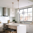 Elmore Ceiling Pendant In Burnished Brass With Clear Candy Glass QN-ELMORE-P-BBS