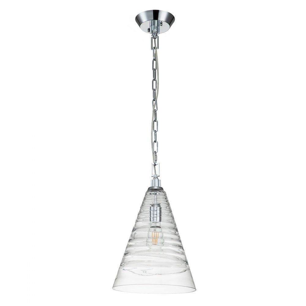 Elmore Ceiling Pendant In Polished Chrome With Clear Candy Glass QN-ELMORE-P-PC