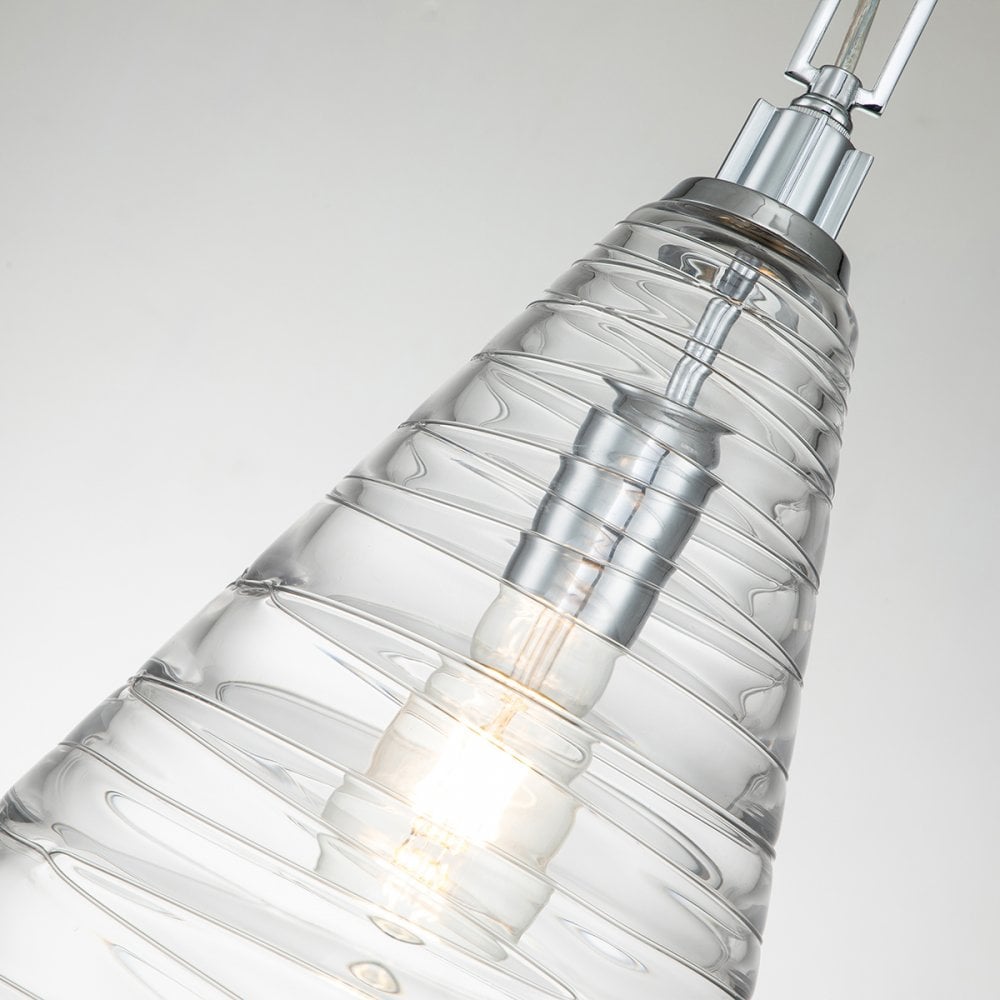 Elmore Ceiling Pendant In Polished Chrome With Clear Candy Glass QN-ELMORE-P-PC