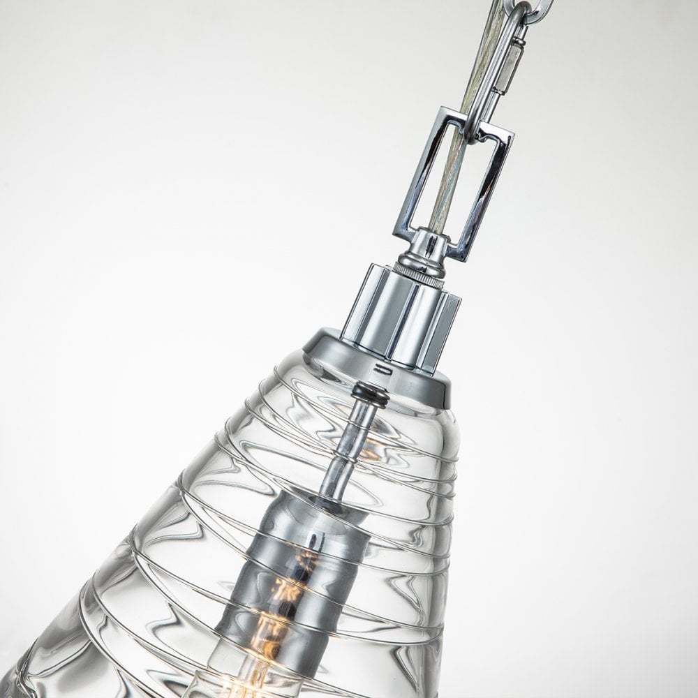 Elmore Ceiling Pendant In Polished Chrome With Clear Candy Glass QN-ELMORE-P-PC