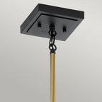 Kitner Single Ceiling Pendant Light In Natural Brass And Black Finish QN-KITNER-P-NBR