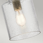 Kitner Single Ceiling Pendant Light In Natural Brass And Black Finish QN-KITNER-P-NBR