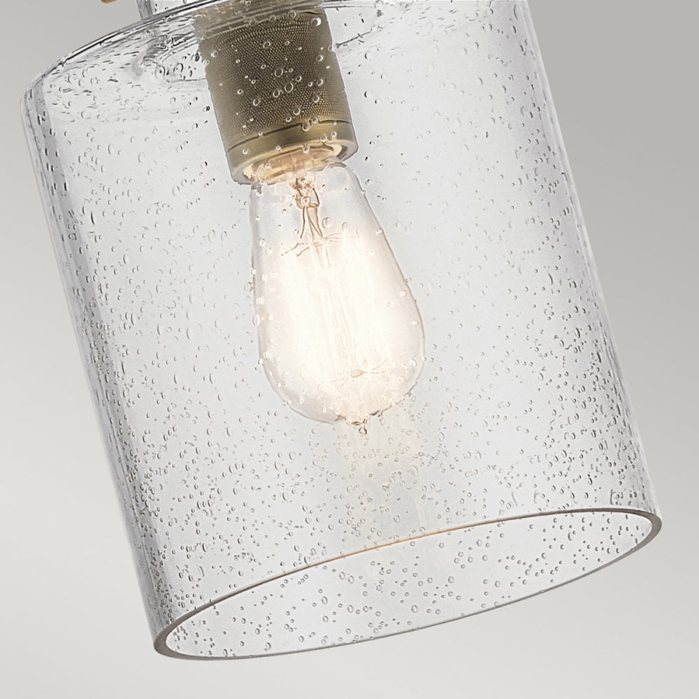 Kitner Single Ceiling Pendant Light In Natural Brass And Black Finish QN-KITNER-P-NBR