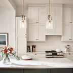 Kitner Single Ceiling Pendant Light In Natural Brass And Black Finish QN-KITNER-P-NBR