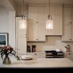 Kitner Single Ceiling Pendant Light In Natural Brass And Black Finish QN-KITNER-P-NBR