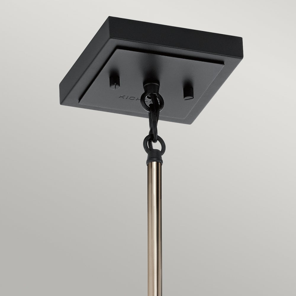 Kitner Single Ceiling Pendant Light In Polished Nickel And Black Finish QN-KITNER-P-PN
