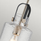 Kitner Single Ceiling Pendant Light In Polished Nickel And Black Finish QN-KITNER-P-PN