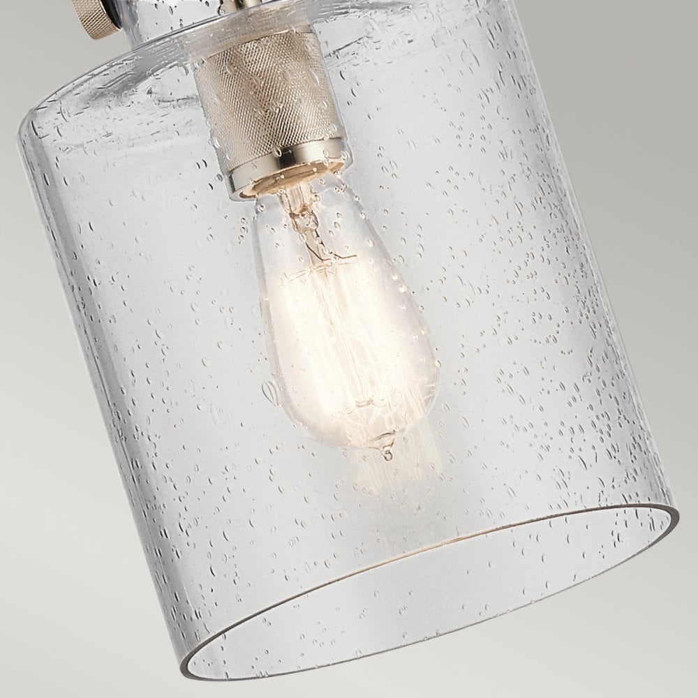 Kitner Single Ceiling Pendant Light In Polished Nickel And Black Finish QN-KITNER-P-PN