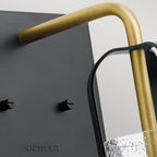 Kitner Single Wall Light In Natural Brass And Black Finish QN-KITNER1-NBR