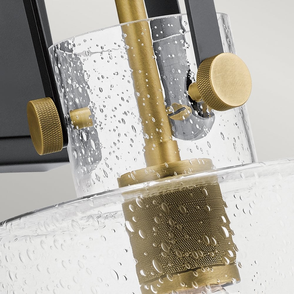 Kitner Single Wall Light In Natural Brass And Black Finish QN-KITNER1-NBR