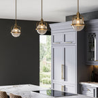 Triocent Dual Mount Ceiling Light In Natural Brass Finish QN-TRIOCENT-P-NBR