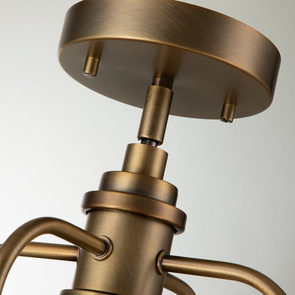 Triocent Dual Mount Ceiling Light In Natural Brass Finish QN-TRIOCENT-P-NBR