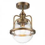 Triocent Dual Mount Ceiling Light In Natural Brass Finish QN-TRIOCENT-P-NBR