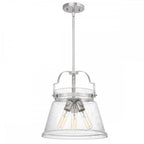 Wimberley Ceiling Pendant In Polished Chrome With Seeded Glass QN-WIMBERLEY-P-PC