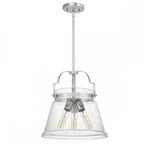 Wimberley Ceiling Pendant In Polished Chrome With Seeded Glass QN-WIMBERLEY-P-PC