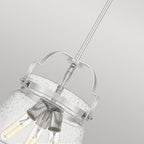 Wimberley Ceiling Pendant In Polished Chrome With Seeded Glass QN-WIMBERLEY-P-PC