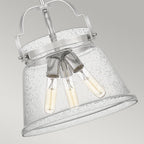Wimberley Ceiling Pendant In Polished Chrome With Seeded Glass QN-WIMBERLEY-P-PC