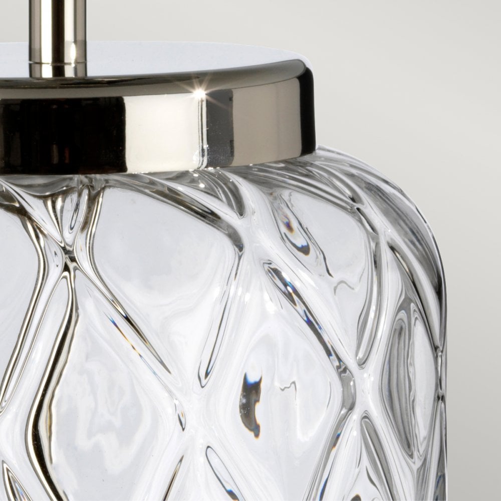 Sola Small Diamond Patterned Glass Table Lamp With Shade QN-SOLA-TL-S-BLU