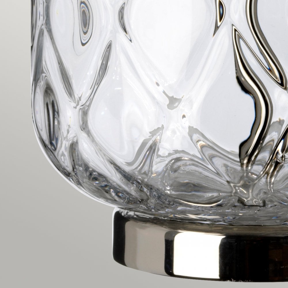 Sola Small Diamond Patterned Glass Table Lamp With Shade QN-SOLA-TL-S-BLU