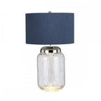 Sola Large Diamond Patterned Glass Table Lamp With Shade QN-SOLA-TL-L-BLU