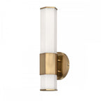 Facet Single LED Wall Light In Heritage Brass Finish QN-FACET-LED1-HB-BATH