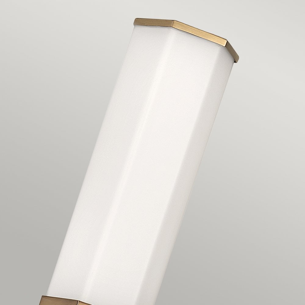 Facet Single LED Wall Light In Heritage Brass Finish QN-FACET-LED1-HB-BATH
