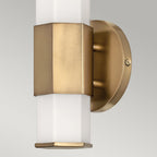 Facet Single LED Wall Light In Heritage Brass Finish QN-FACET-LED1-HB-BATH