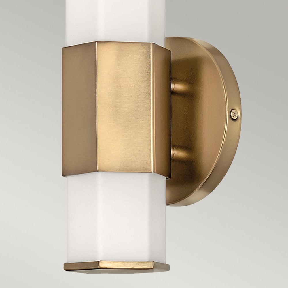 Facet Single LED Wall Light In Heritage Brass Finish QN-FACET-LED1-HB-BATH