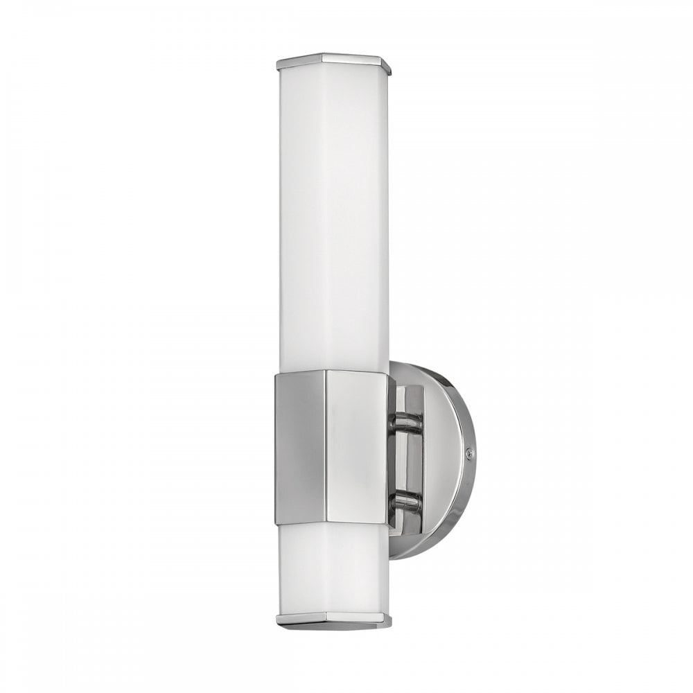 Facet Single LED Wall Light In Polished Chrome Finish QN-FACET-LED1-PC-BATH